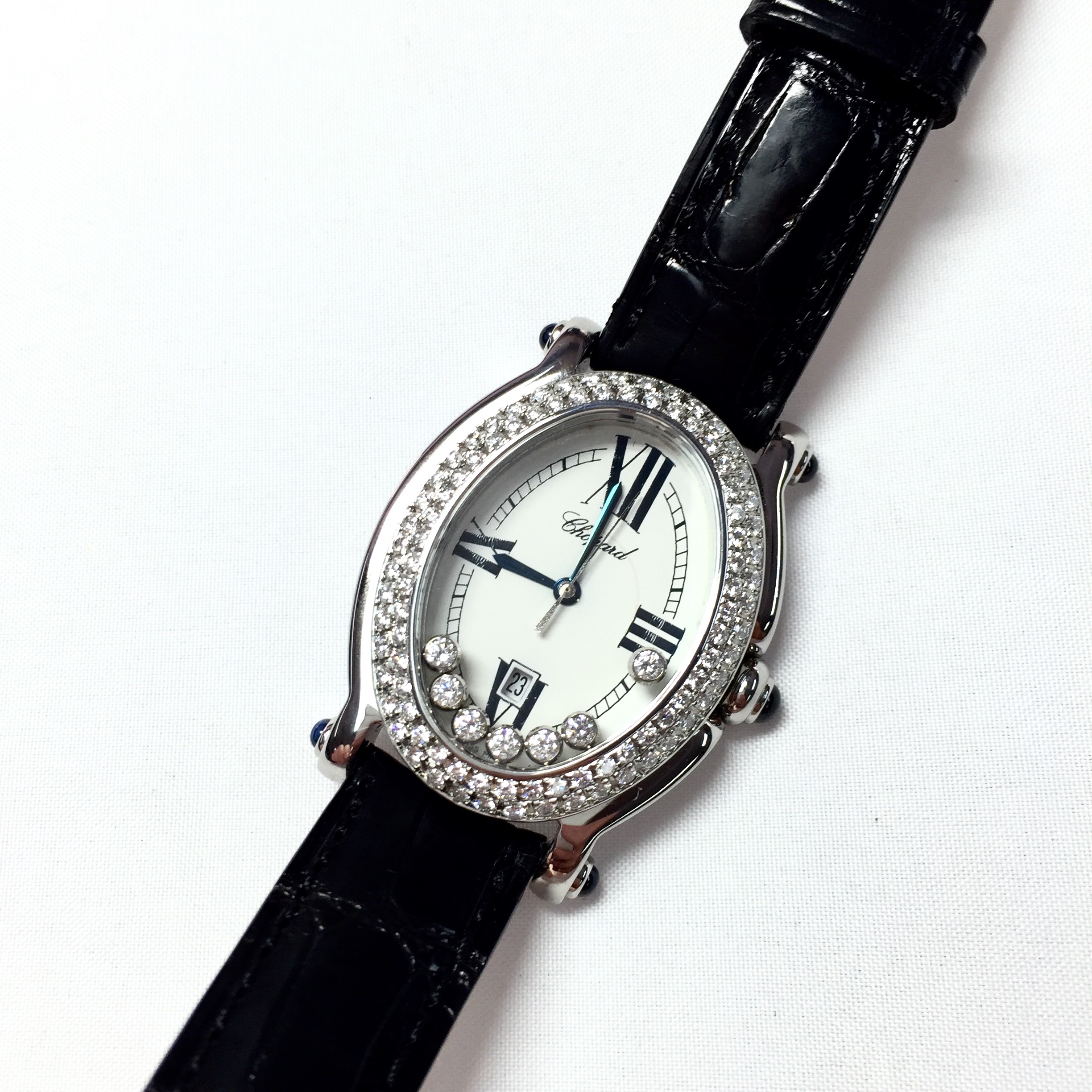 CHOPARD HAPPY SPORT Quartz 27mm 7 Floating 2TCW Diamonds Watch CHOPARD HAPPY SPORT Steel 27mm 7 Floating DIAMONDS ~2.5TCW  main image 2