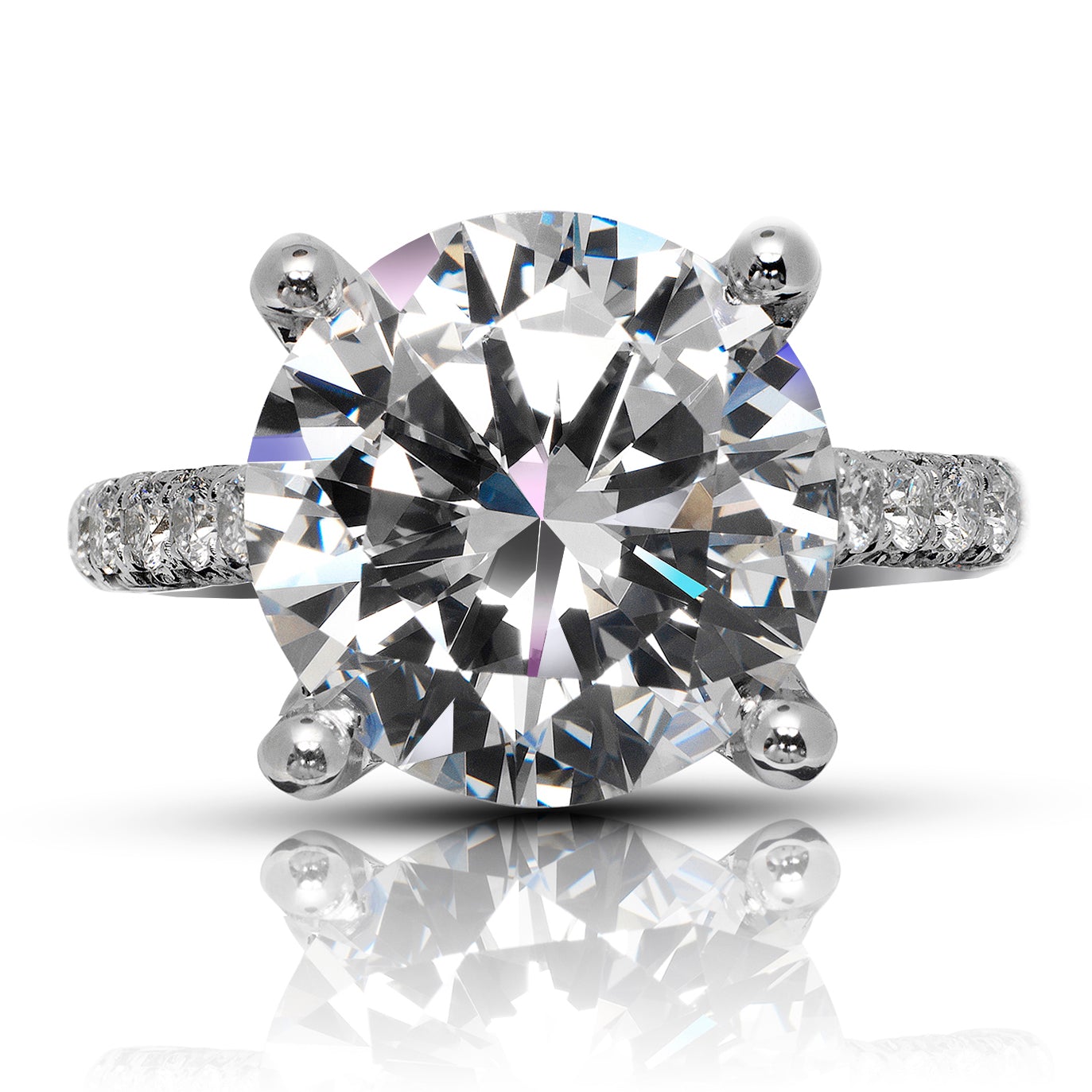 7 CARAT ROUND CUT E COLOR VVS1 CLARITY DIAMOND ENGAGEMENT RING 18K WHITE GOLD GIA CERTIFIED 5 CT E VVS1 BY MIKE NEKTA