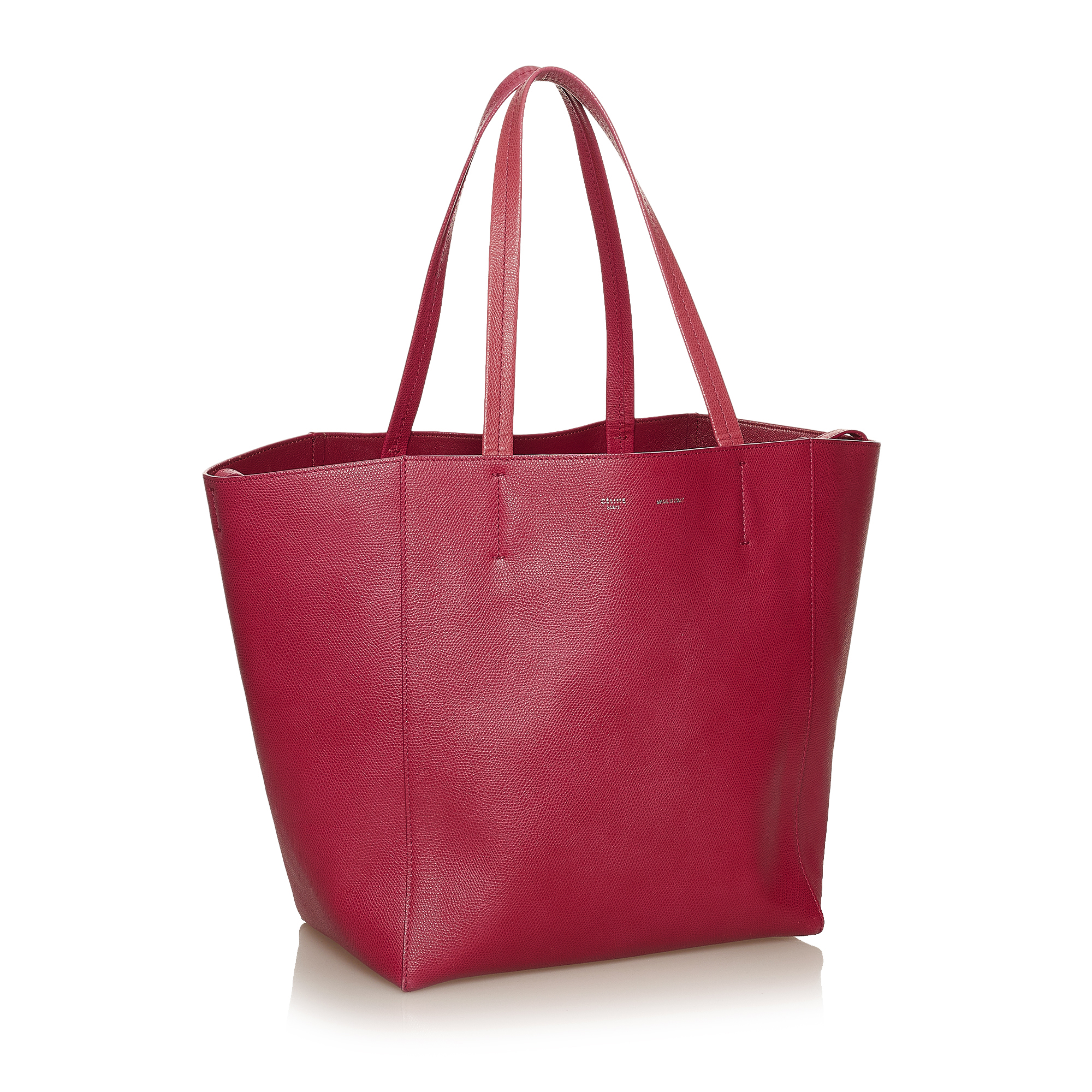 CELINE セリーヌ Horizontal Cabas Red バッグ 赤 Celine Horizontal Cabas Leather Tote Bag
