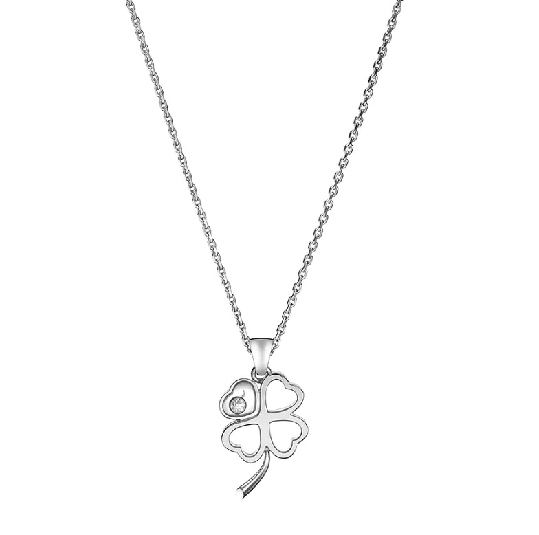 Chopard White Gold Diamond Clover Pendant
