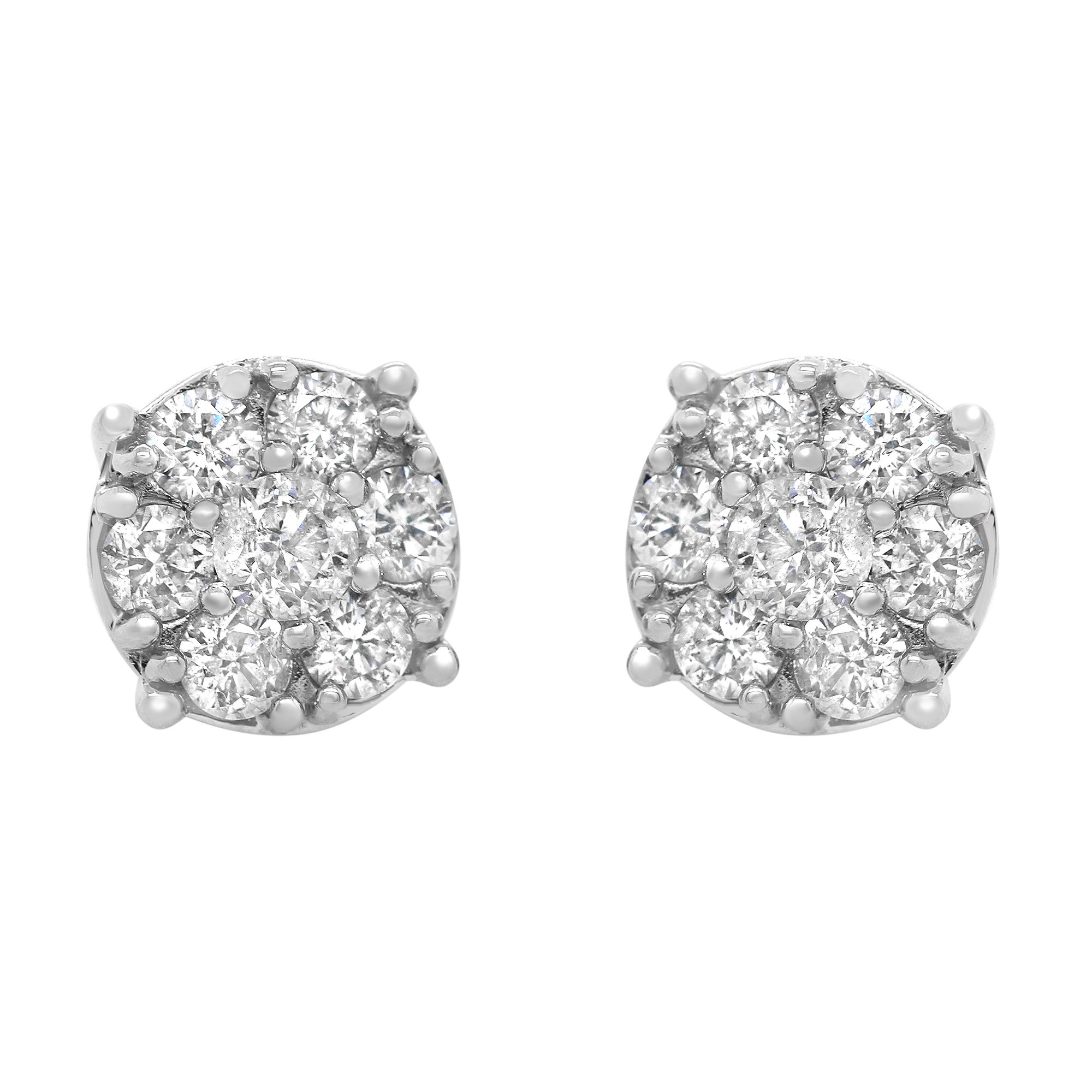 True 14k White Gold 3.00ct Diamond Stud Earrings