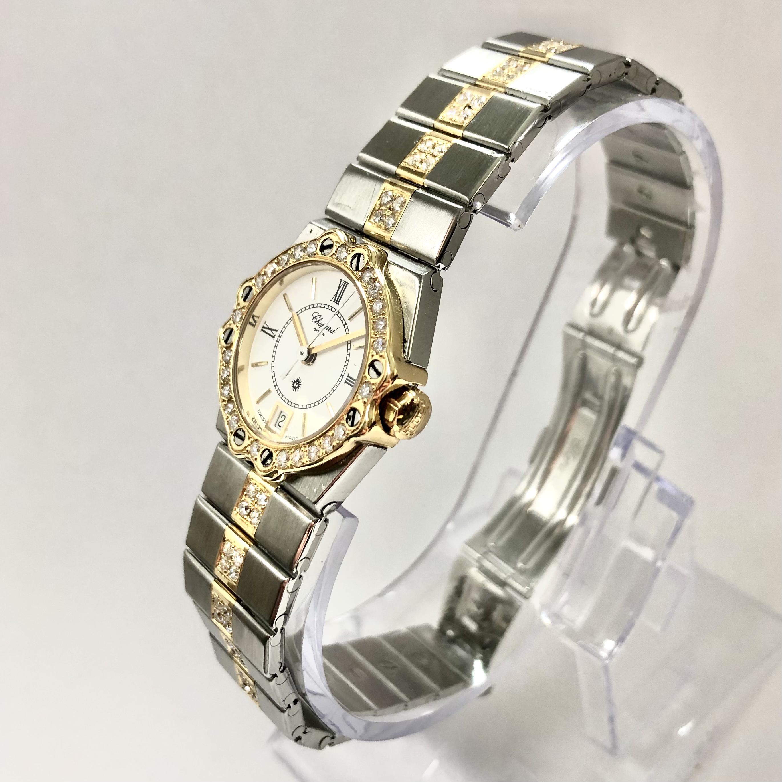CHOPARD ST. MORITZ 18K YG & Steel Watch 1.41TCW CHOPARD ST. MORITZ Quartz 24mm 18K Yellow Gold & Steel Watch  main image 4