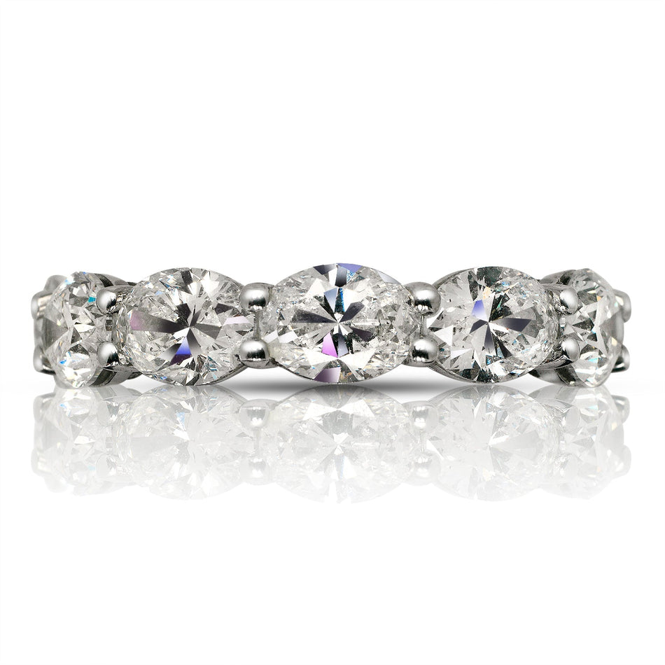 6 CARAT OVAL DIAMOND ETERNITY BAND IN PLATINUM 50 POINTER U SHAPE SHARED PRONG BY MIKE NEKTA SIZE 4.5