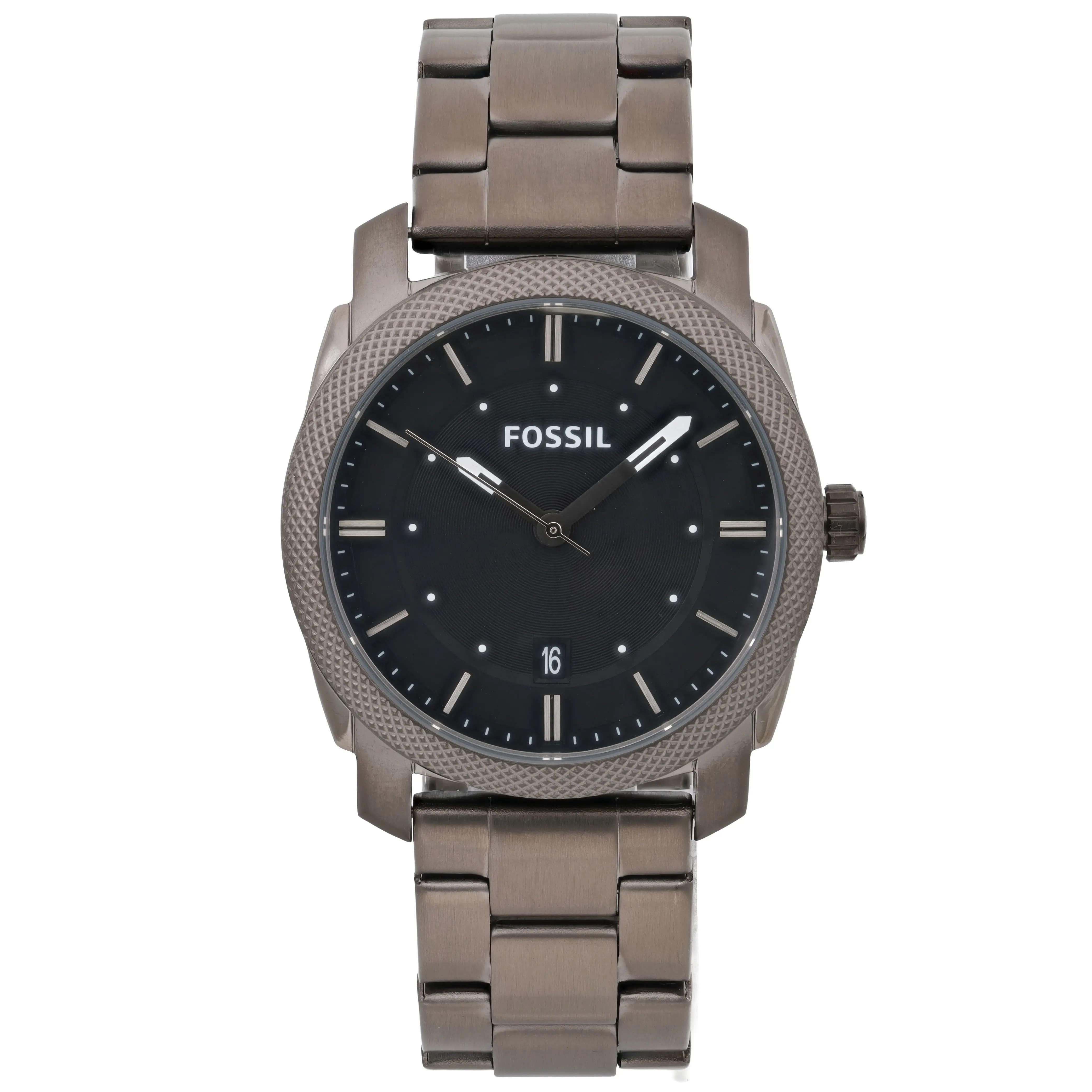 Fossil Steel 42mm Black Dial  Lon-Plated Bracelet Men's Quartz Watch 