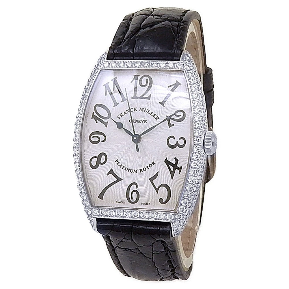 Franck Muller Cintree Curvex 18k White Gold Auto Silver Ladies Watch 2852 SC D
