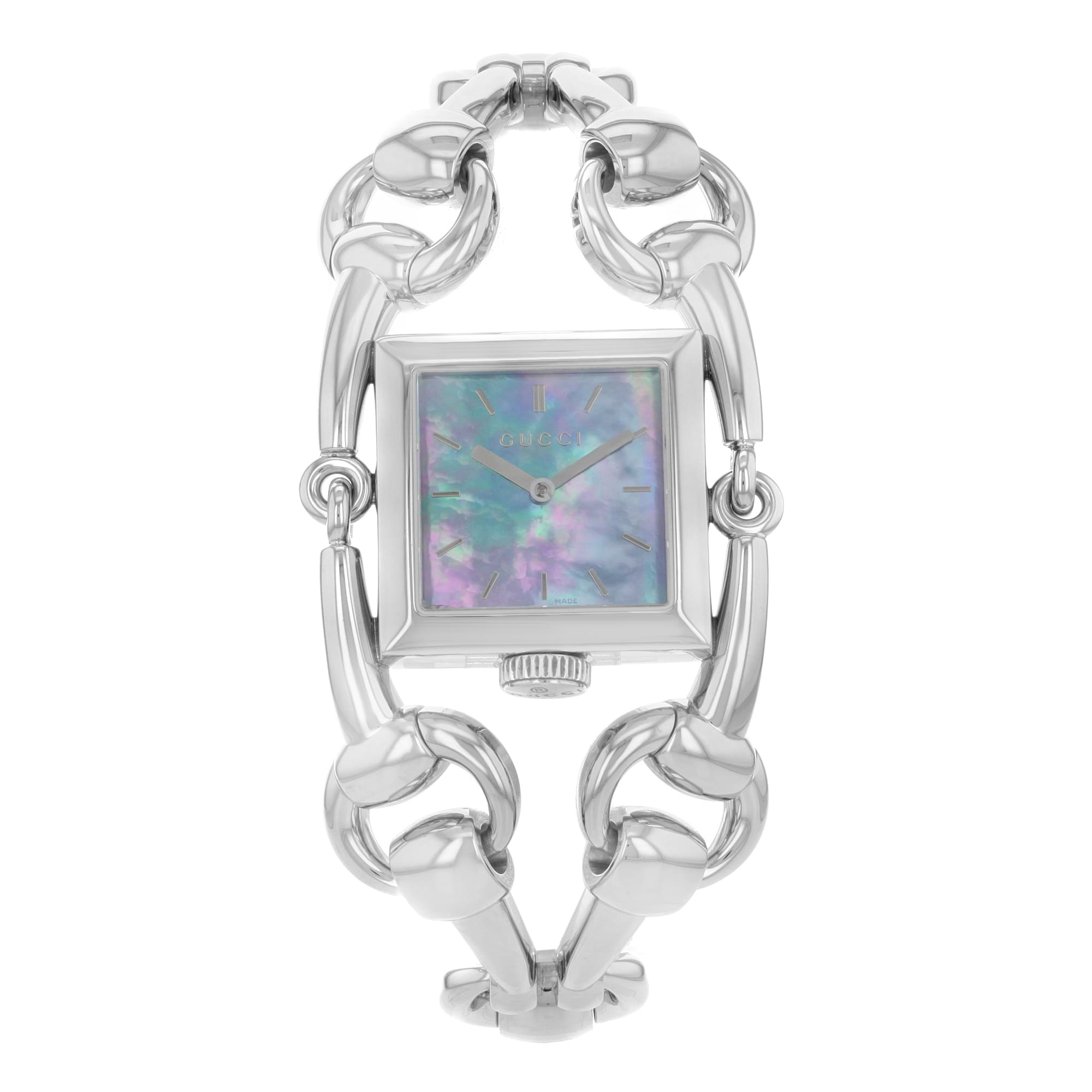 Gucci 116 Signoria Stainless Steel Quartz MOP Dial Ladies Watch 