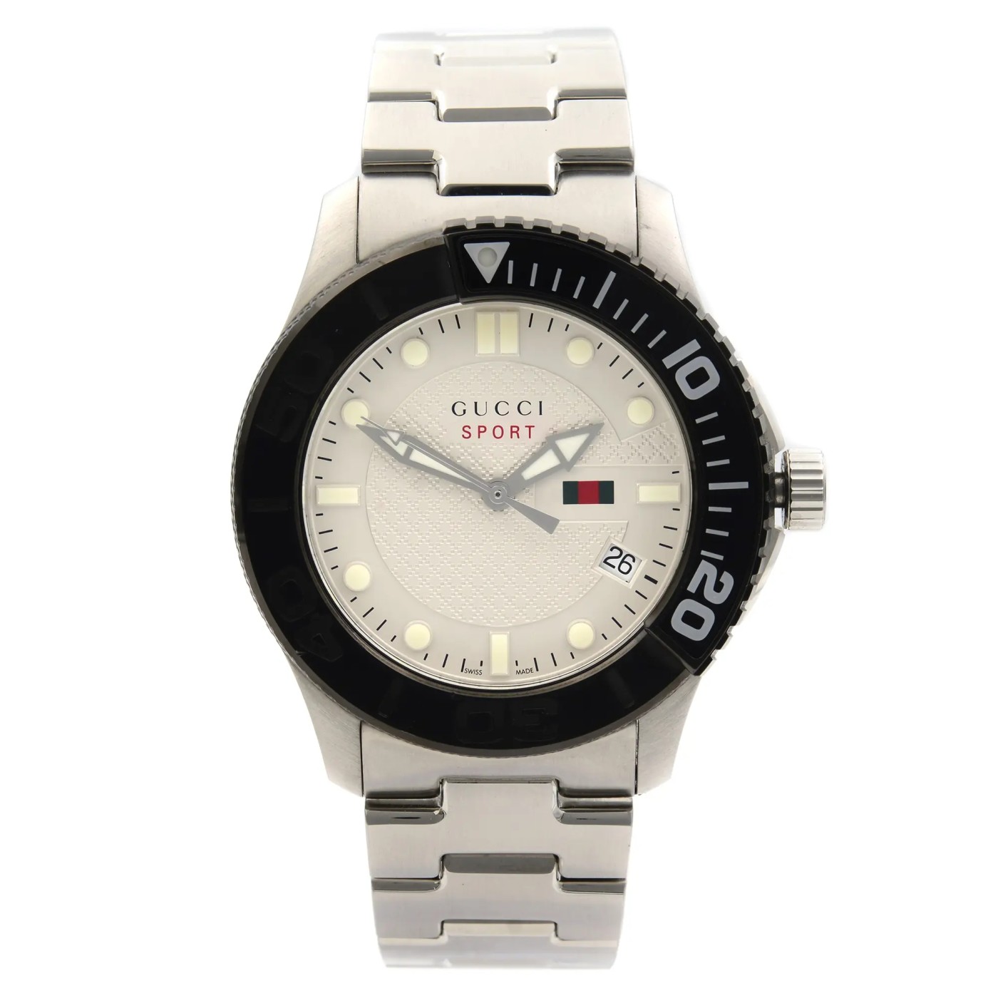 Gucci G-Timeless Sport Stainless Steel Silver Dial Quartz Mens Watch