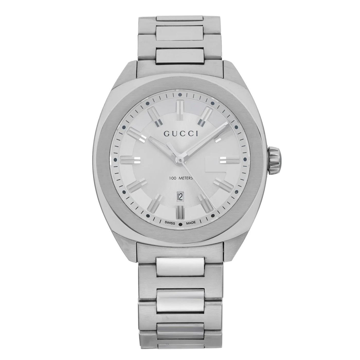 Gucci G-Timeless Steel 37mm Silver Dial Quartz Men Watch