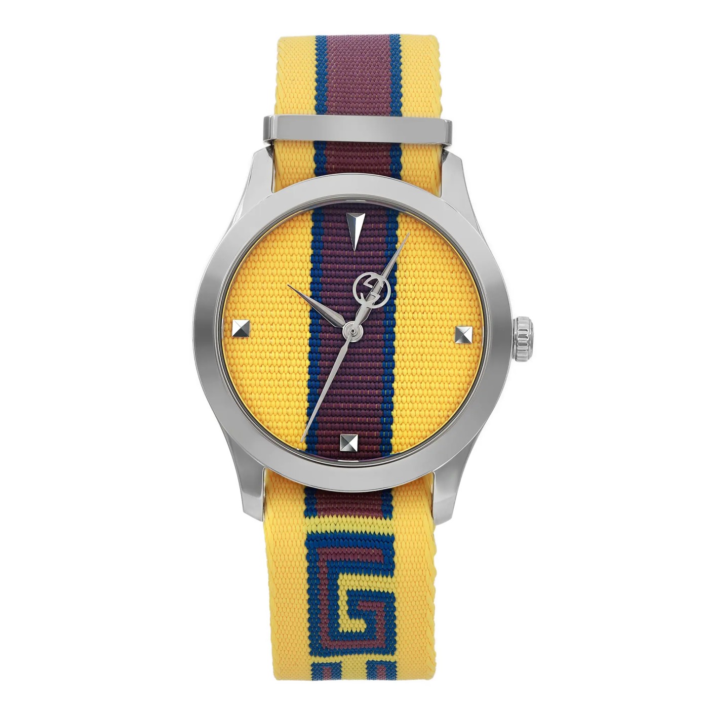 Gucci G-Timeless Yellow with Stipes Motif Dial Unisex Quartz Watch