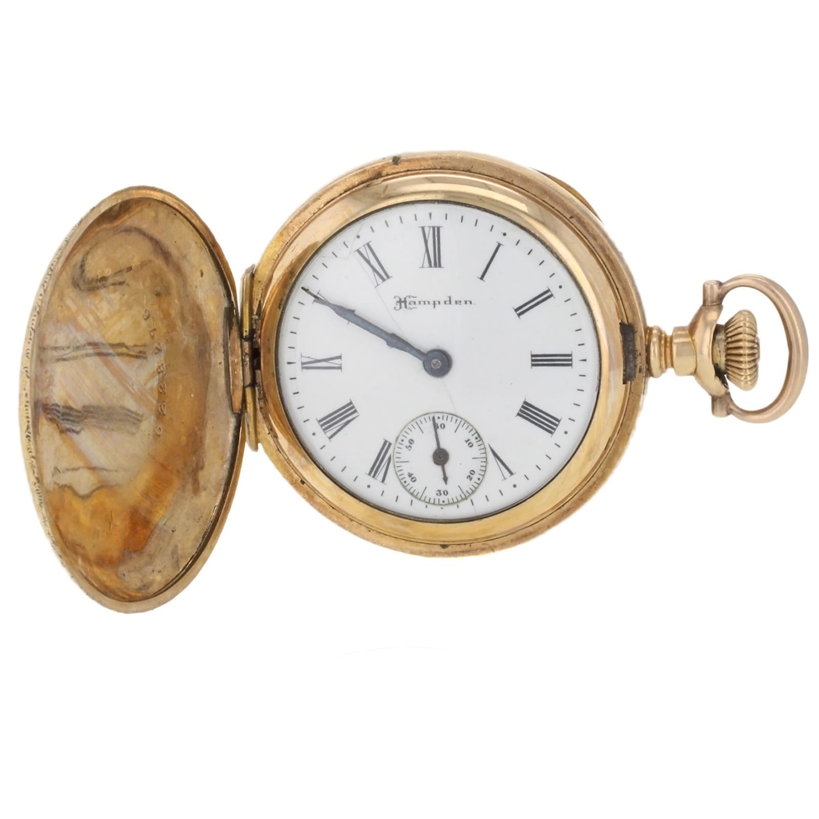 Hampden Gold Filled Manual Hand Wind Elegant Unisex Pocket Watch