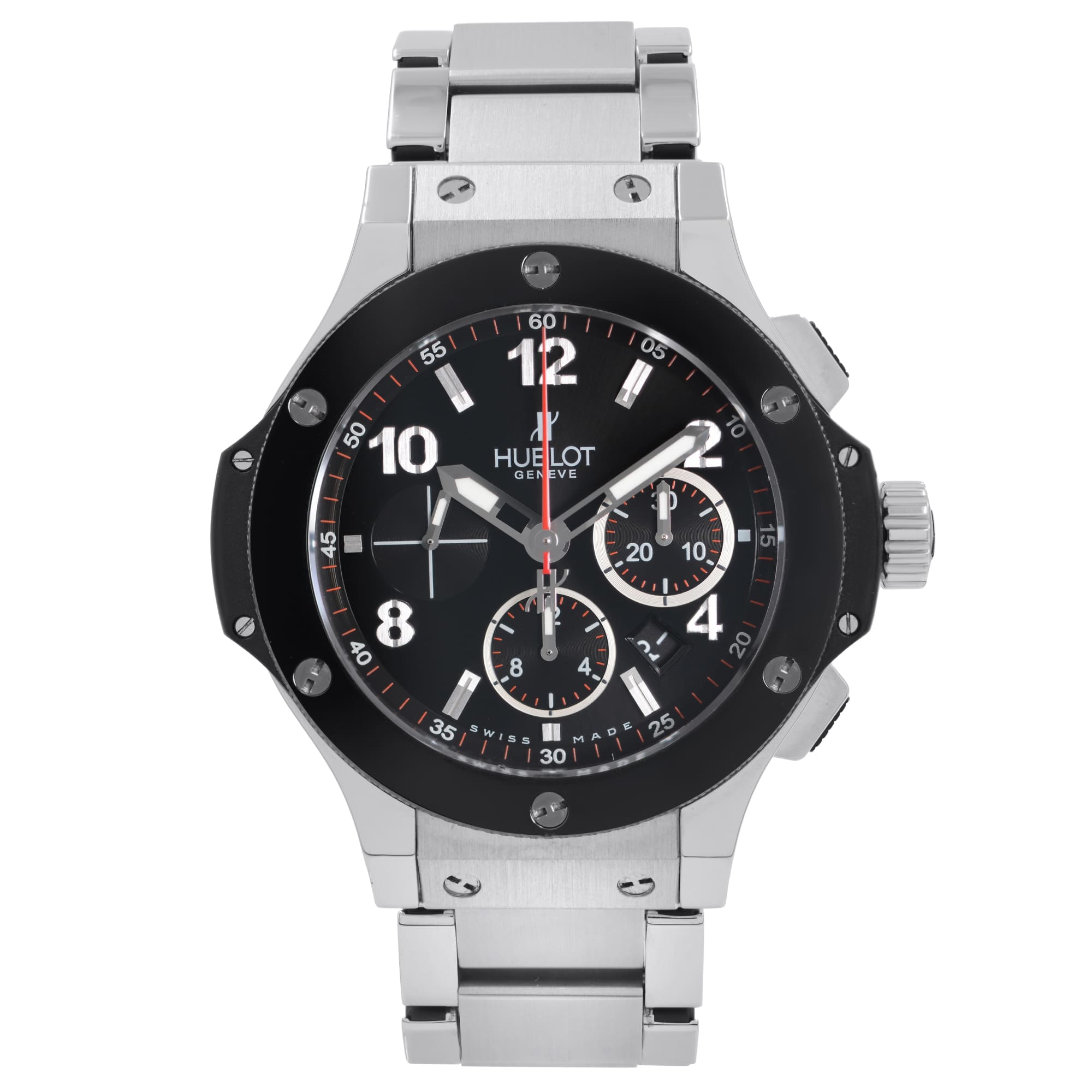 Hublot Big Bang Steel Chronograph Black Dial Mens Automatic Watch 