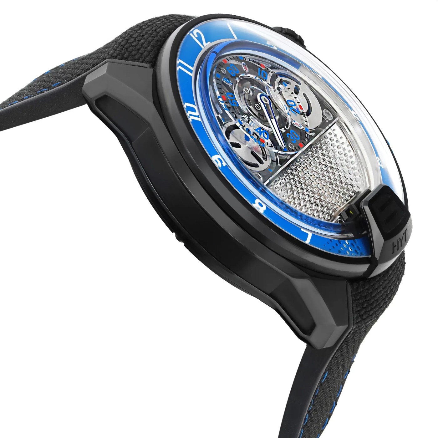 HYT H2 Neo 2 Titanium 51mm Blue Skeleton Manual Wind Watch