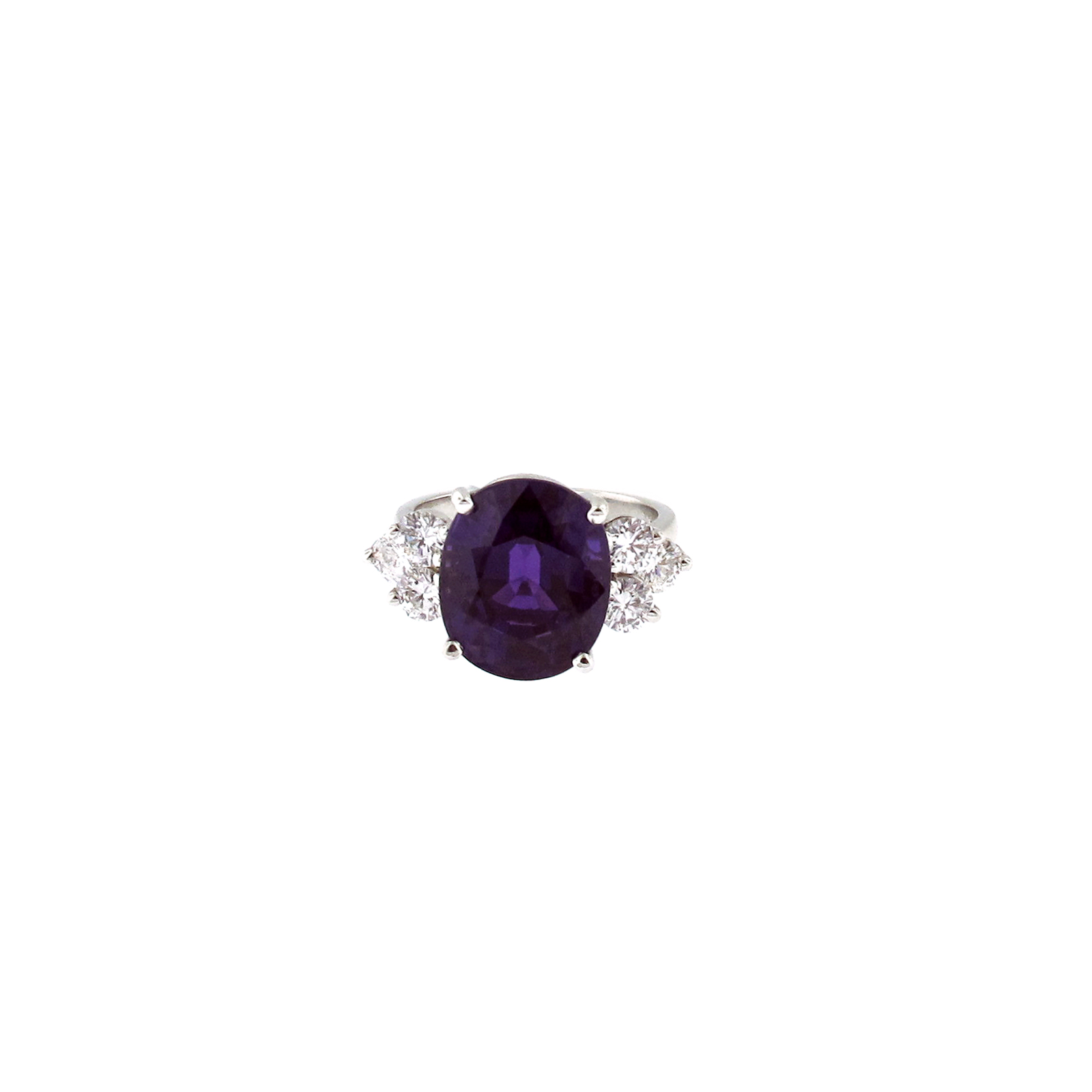 Platinum 12.67ct Sapphire  Diamond Ring Size 6.5
