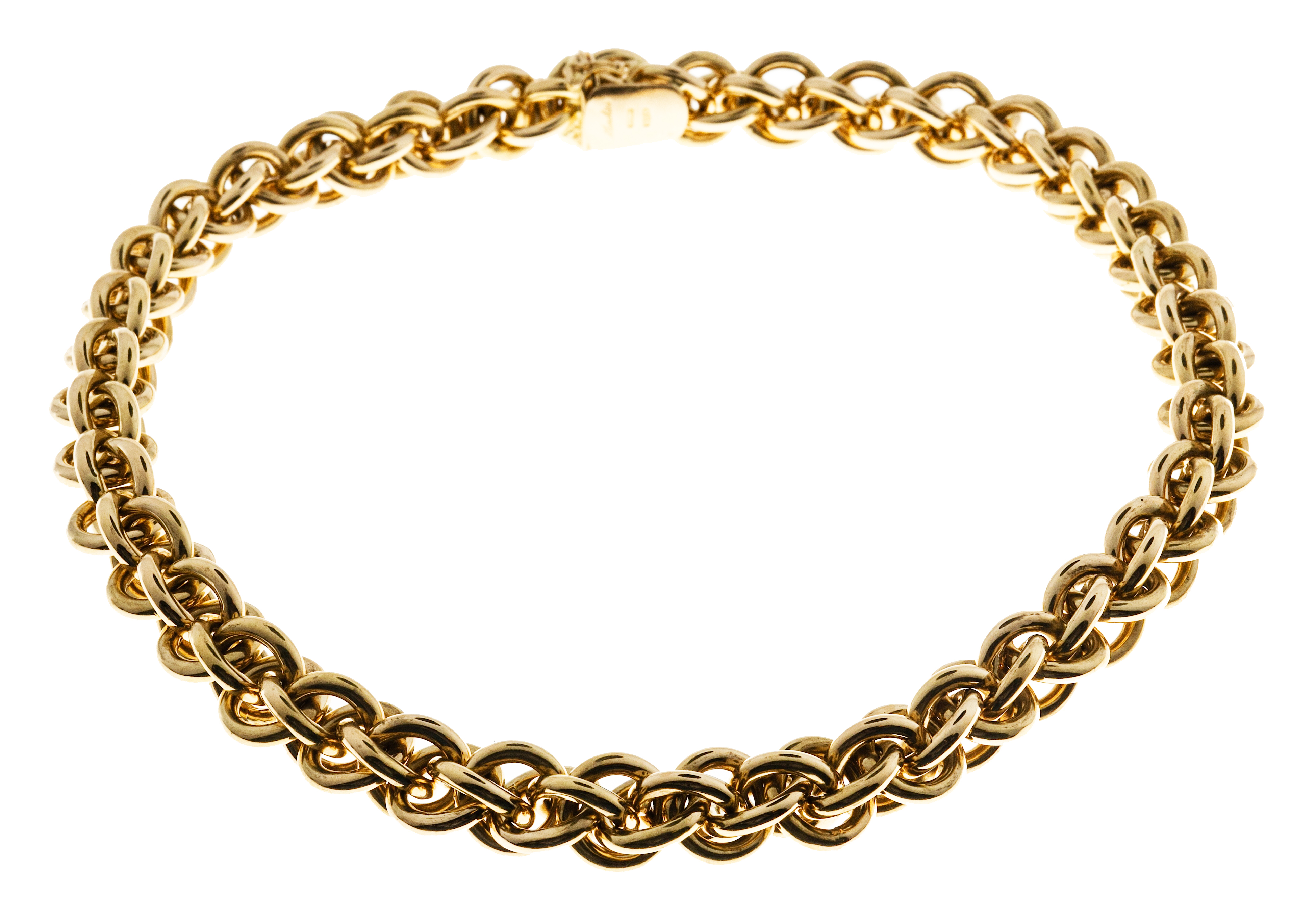 18K Yellow Gold Woven Link Necklace