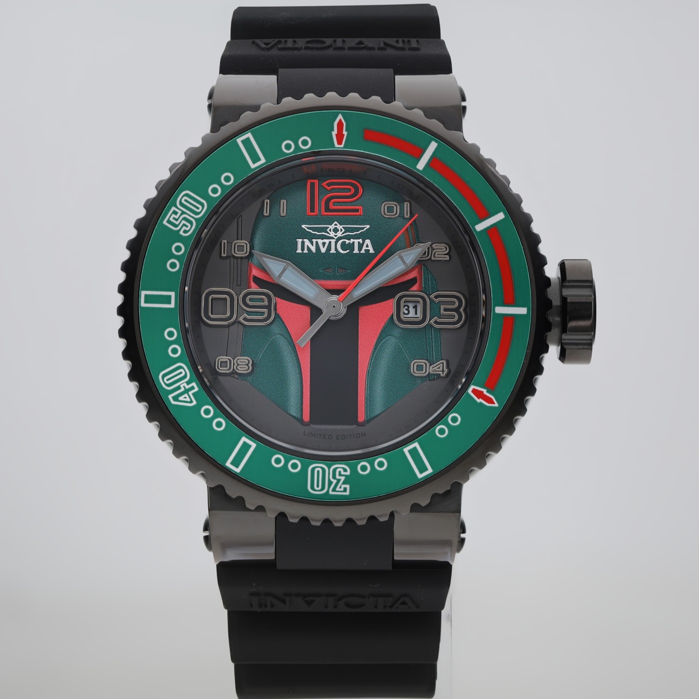 Invicta Star Wars Boba Fett Men Black Steel Black Dial Mens Watch