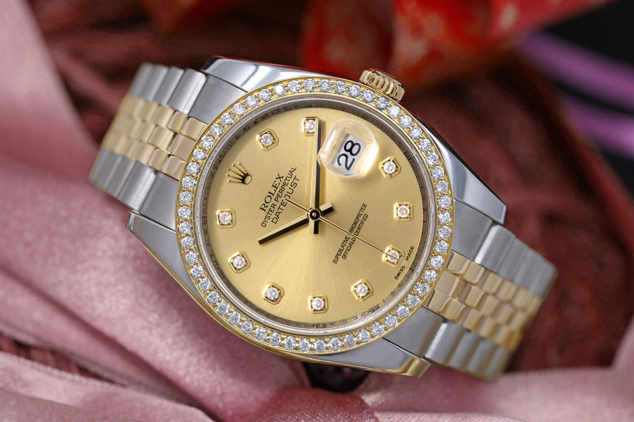 Rolex デイトジャスト Rolex 36mm Datejust Factory Champagne Diamond Dial with Diamond
