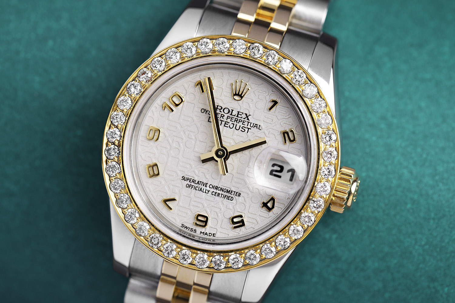 Rolex Datejust 26mm Two Tone SS/YG  Ladies Watch with Factory Ivory Dial