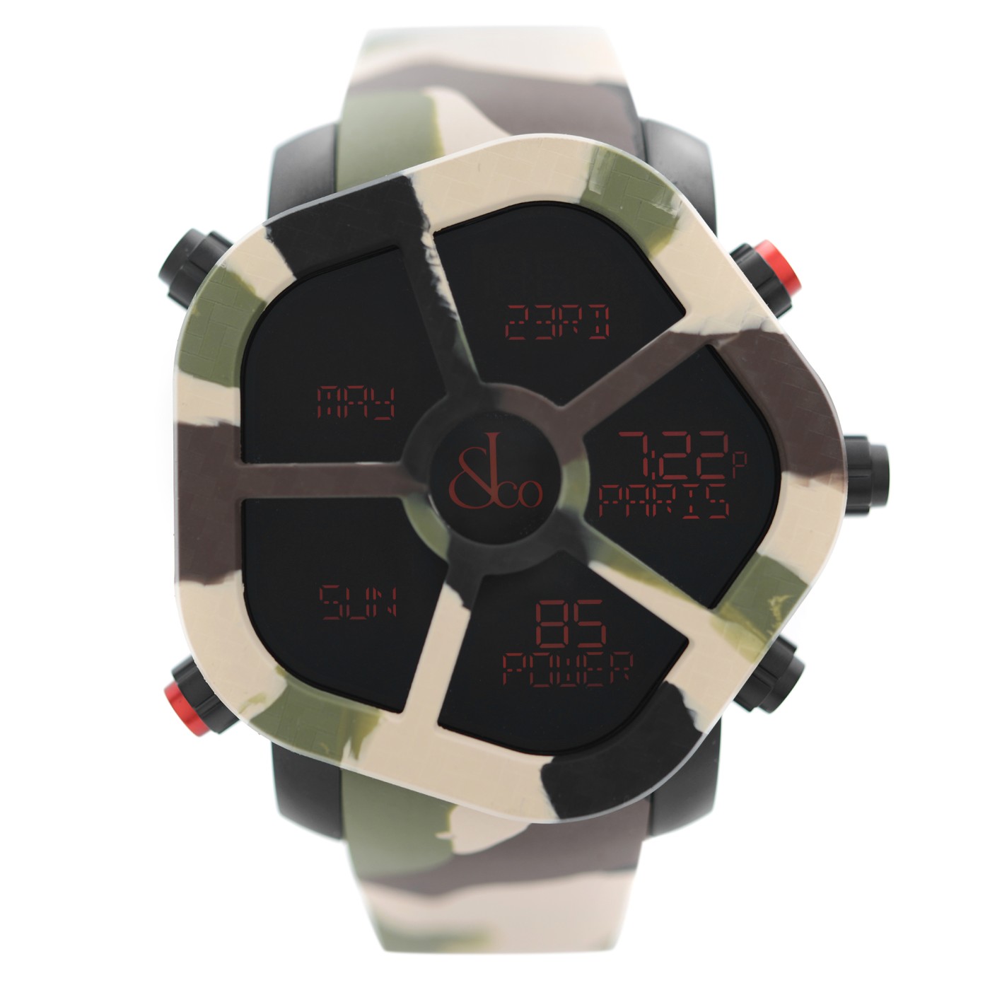 Jacob  Co. Ghost Carbon Bezel Camouflage Quartz Mens Watch