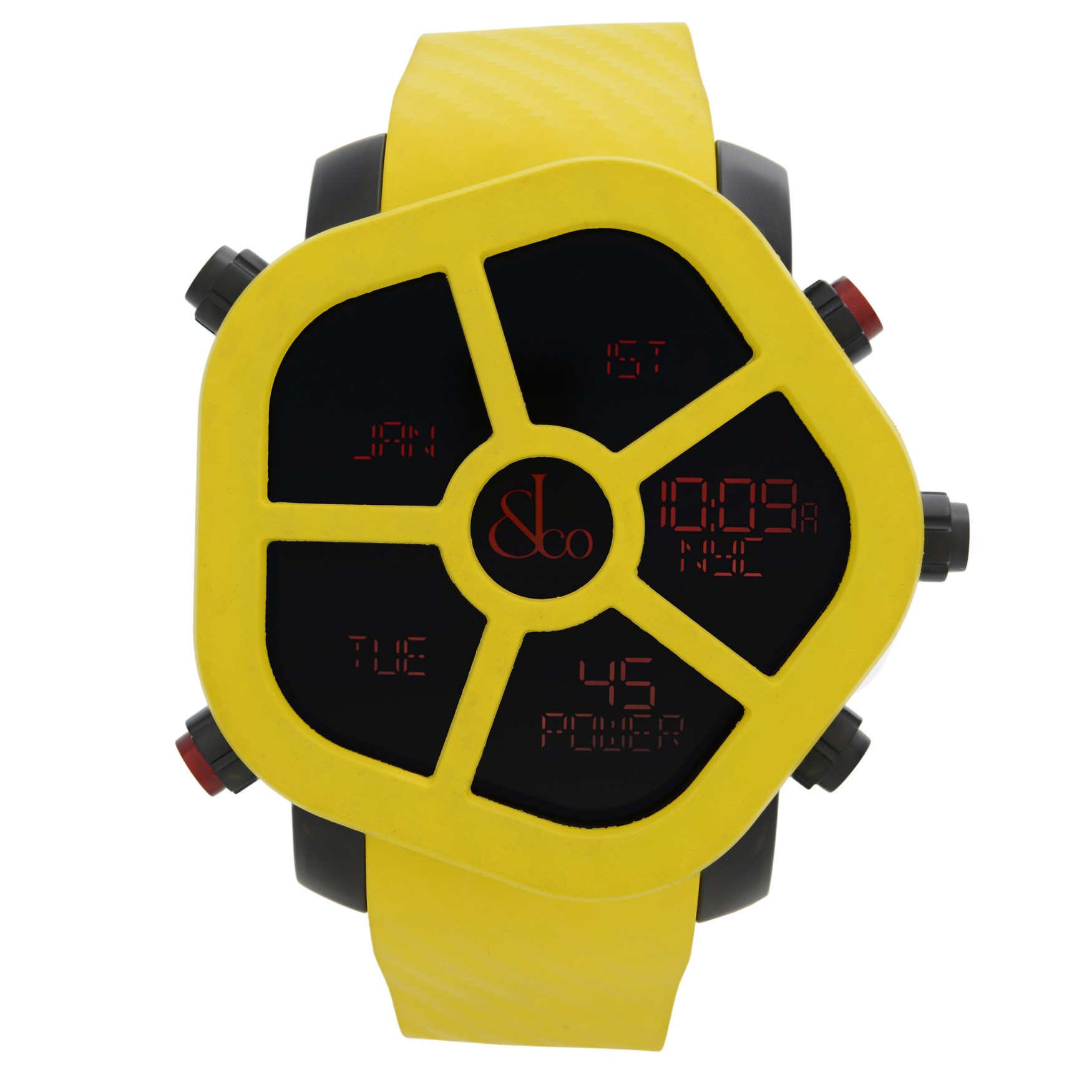 Jacob  Co. Ghost Steel Carbon Bezel Yellow Quartz Watch