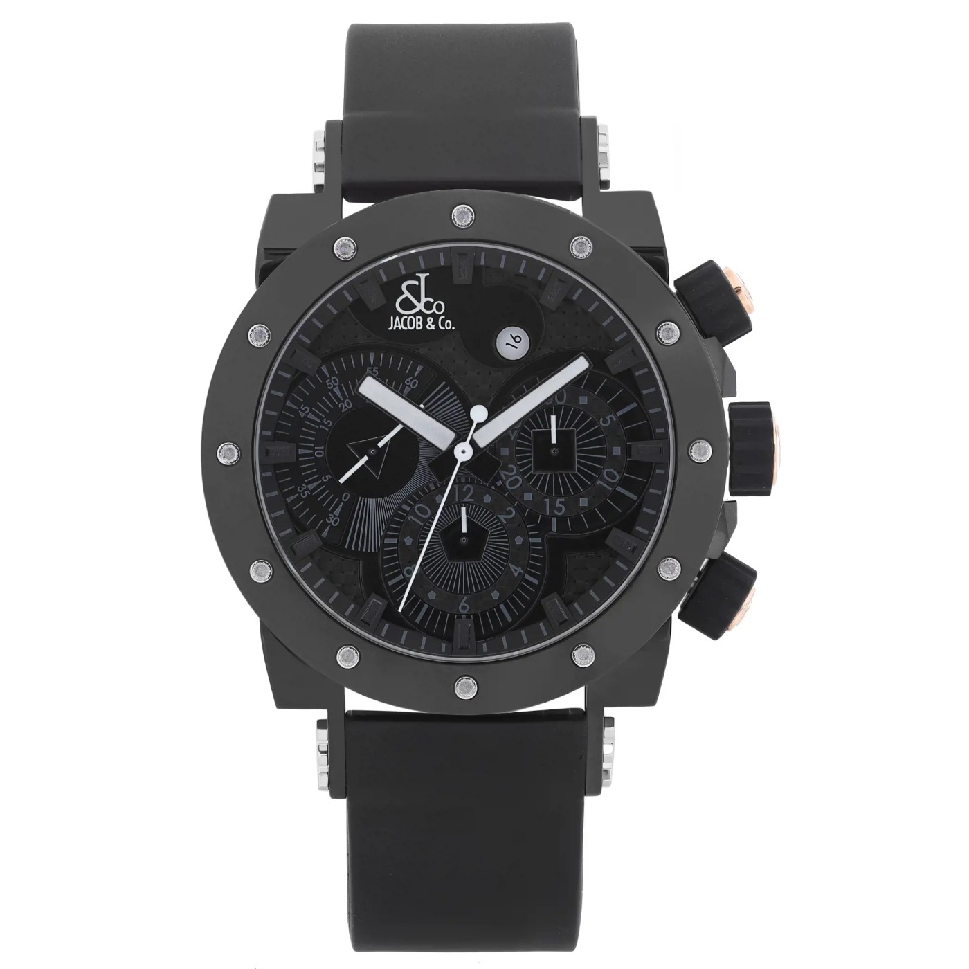 Jacob  Co EPIC II Steel PVD Carbon Fibre Dial Automatic Mens Watch
