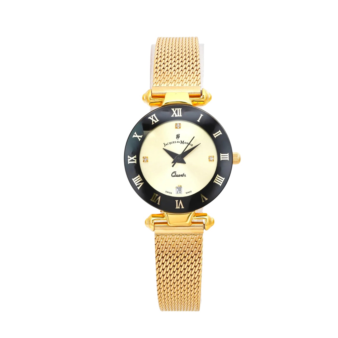 Jacques du Manoir Coupole 26 mm Mesh Gold-Tone Dial Quartz Ladies Watch