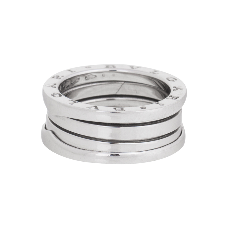 Bulgari B.Zero1 18K White Gold Band Ring 