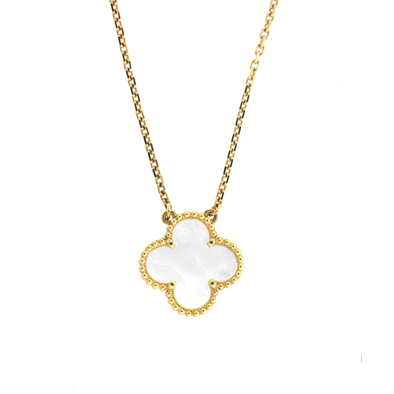 Van Cleef & Arpels Vintage Alhambra Gold Mother of Pearl Necklace