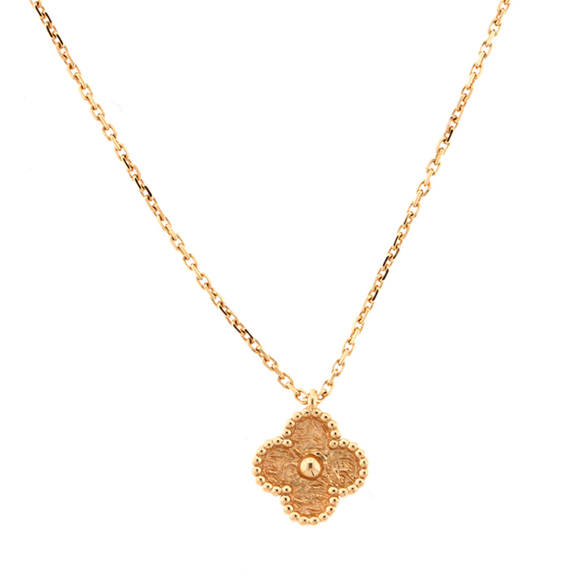 Van Cleef & Arpels Vintage Alhambra Rose Gold Necklace 