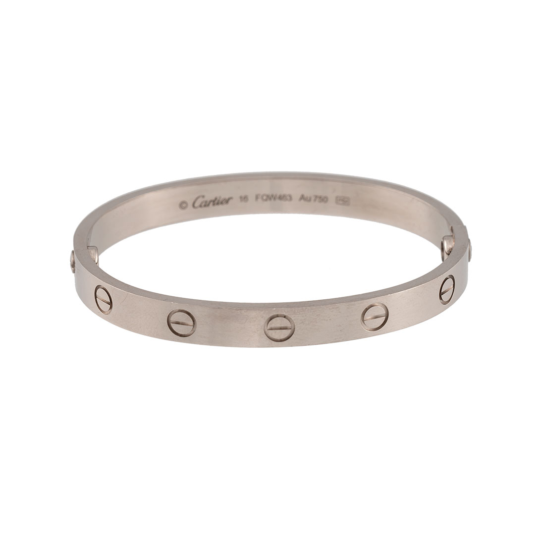 Cartier Love Bracelet 18K White Gold Size 16