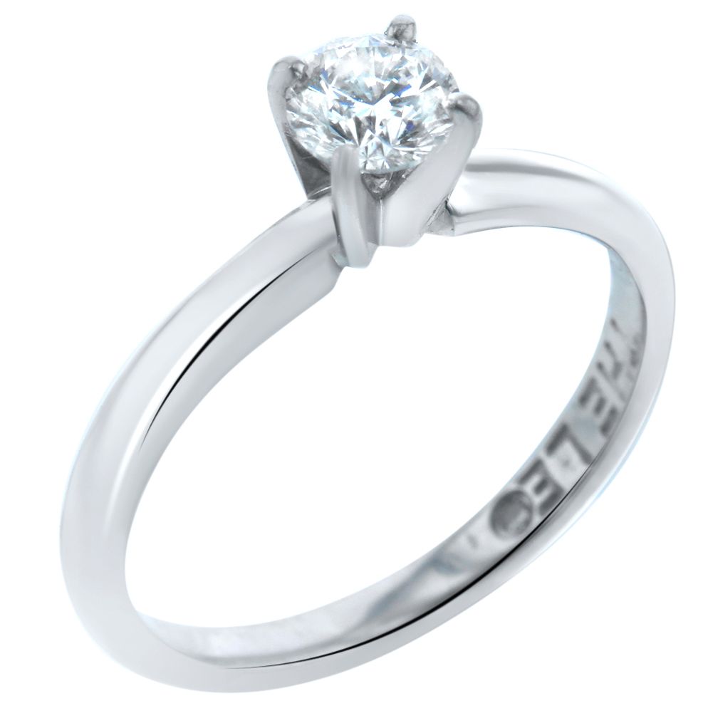 Leo Diamond 0.48cts 14K White Gold Setting Platinum Band Ring