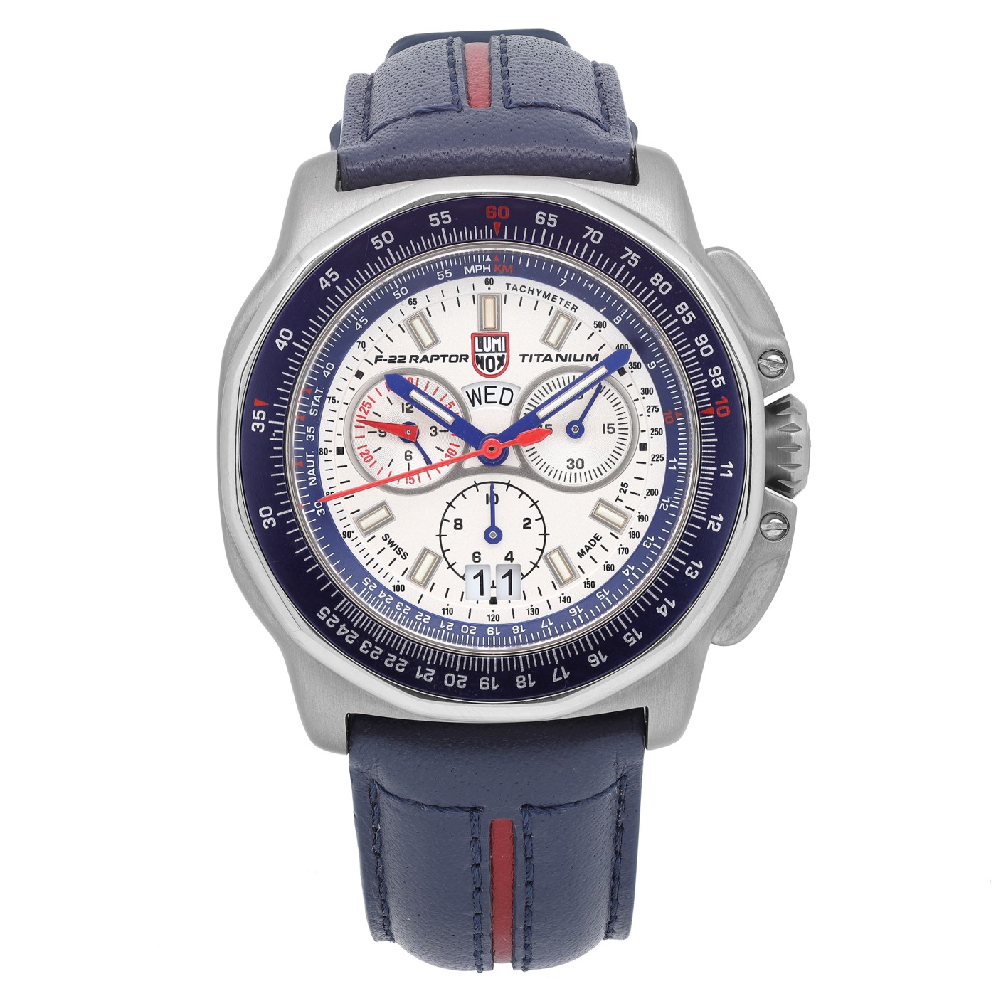 Luminox F-22 Raptor 44mm Chronograph Steel Silver Dial Quartz Mens Watch