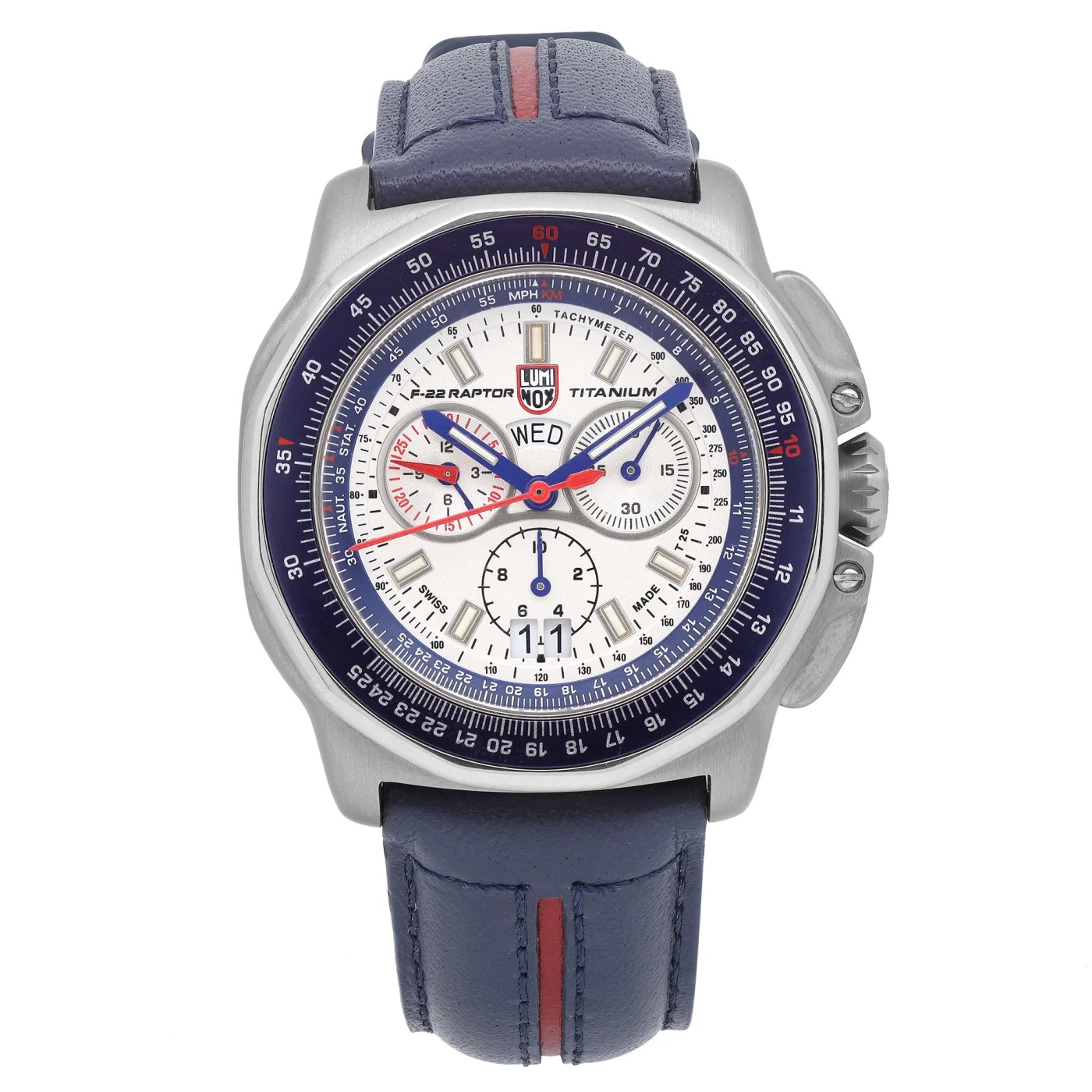 Luminox F-22 Raptor Chronograph 44mm Titanium Silver Dial Quartz Watch