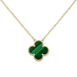 Pre-Owned Van Cleef & Arpels Vintage Alhambra Malachite Necklace 