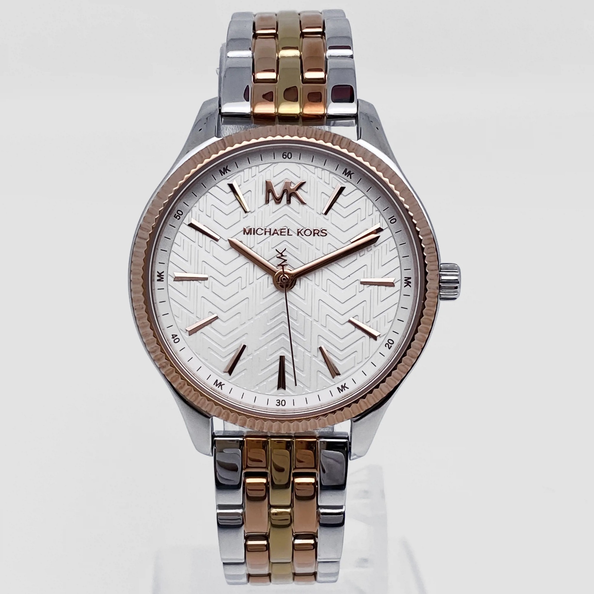 Michael Kors Lexington Steel 36 mm White Dial Ladies Watch