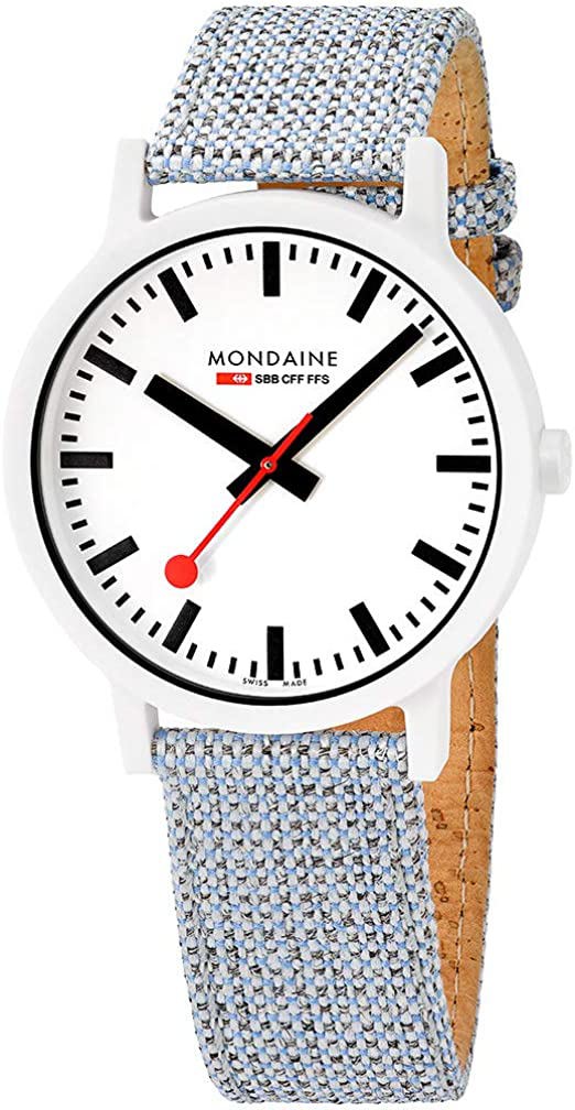Mondaine Essence 41mm White Case White Dial Leather Ladies Watch