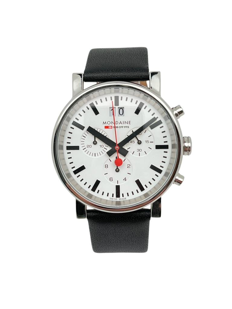 Mondaine Evo Big Steel 40mm Black Dial Mens Quartz Watch