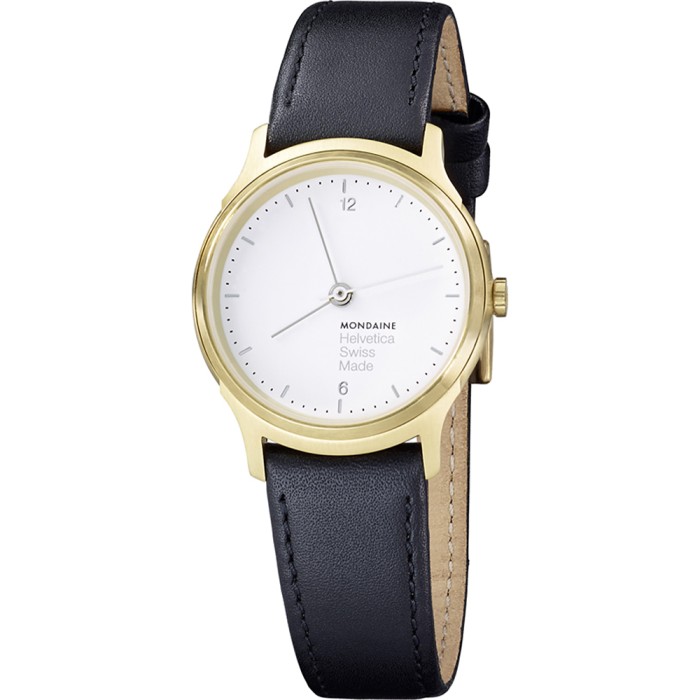 Mondaine Helvetica No1 26mm Gold-Tone Steel White Dial Ladies Watch