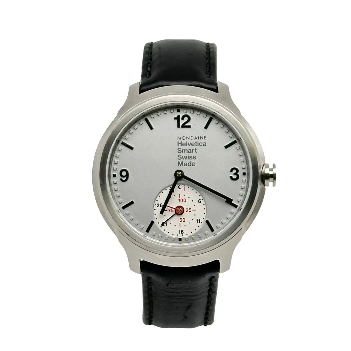 Mondaine Limited Edition Helvetica 1 Silver Dial Smart Quartz Watch