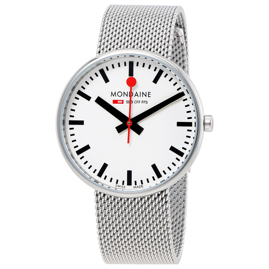 Mondaine Mini Giant 35mm Steel White Dial Ladies Quartz Watch
