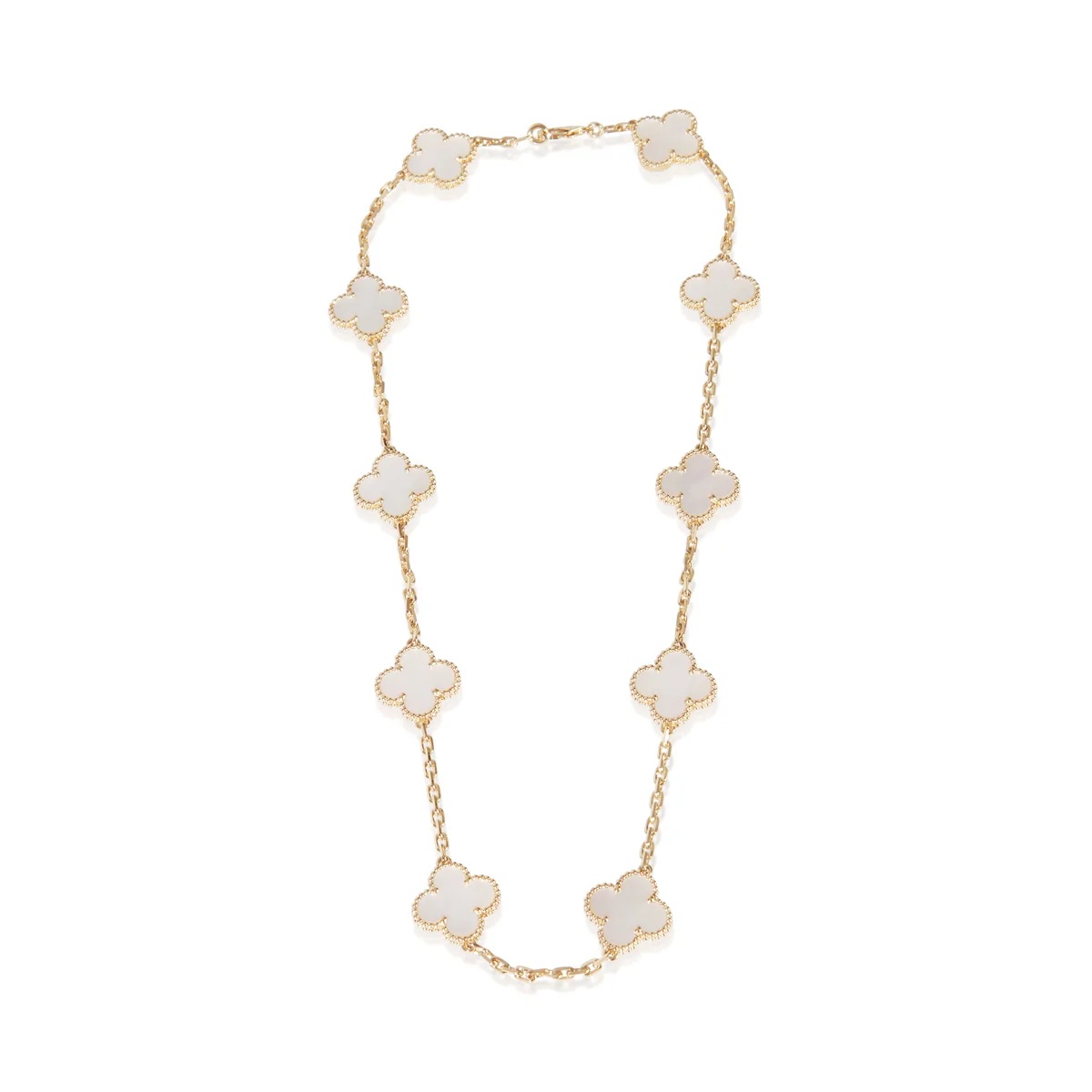 Van Cleef  Arpels Vintage Alhambra 10 Motif MOP Necklace