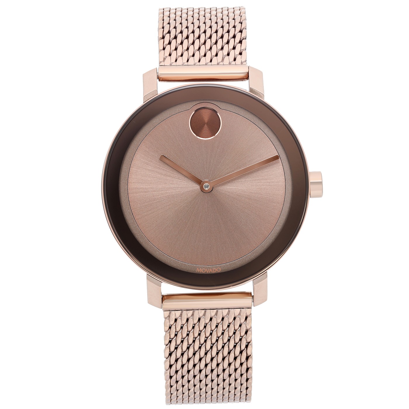 Movado Bold Evolution 34mm Steel Rose Gold Dial Quartz Ladies Watch