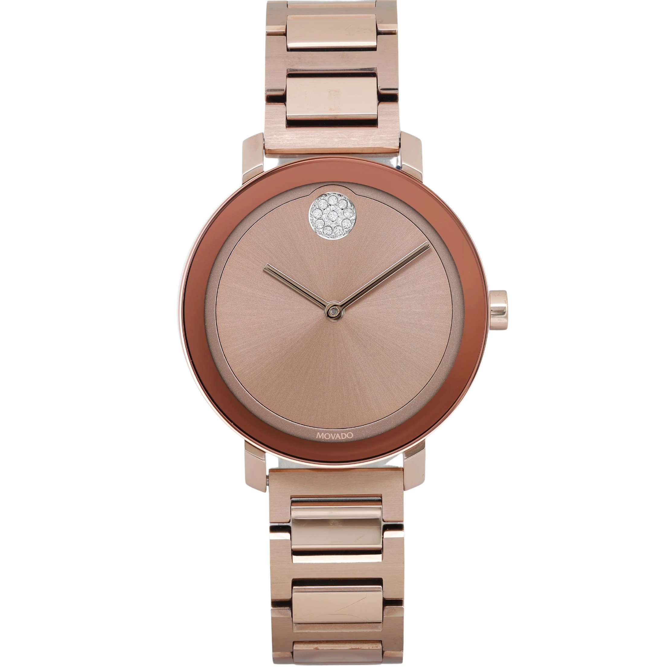 Movado Bold Evolution Steel Rose Gold Dial Ladies Watch