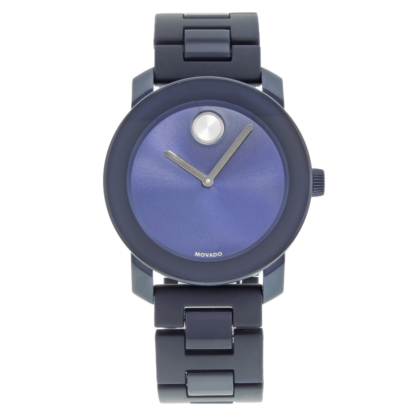 Movado Bold Navy Blue Dial Steel Plastic Quartz Mens Watch