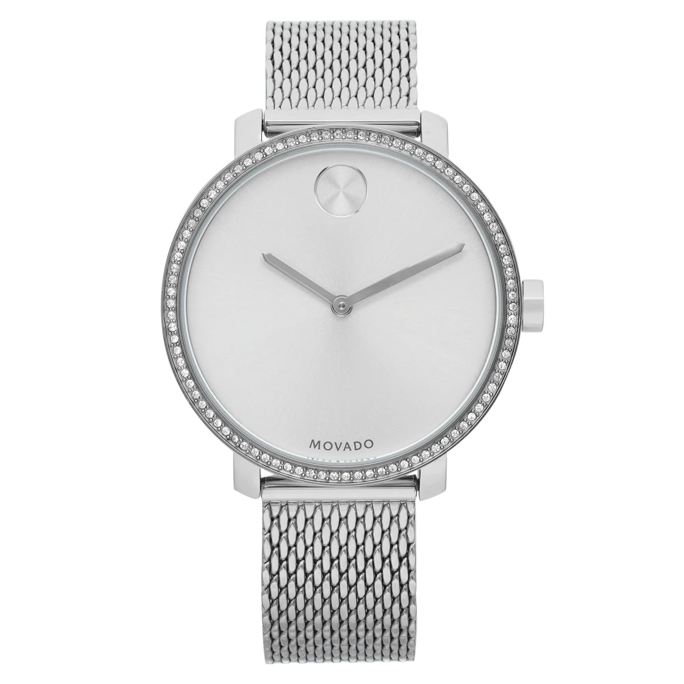 Movado Bold Shimmer 34mm Silver Dial Crystal Ladies Watch