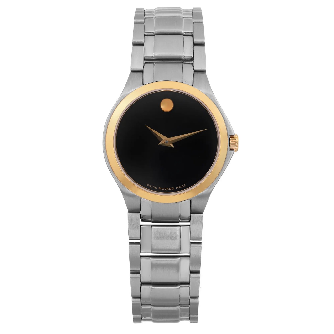 Movado Collection Two Tone Steel Black Dial Ladies Watch