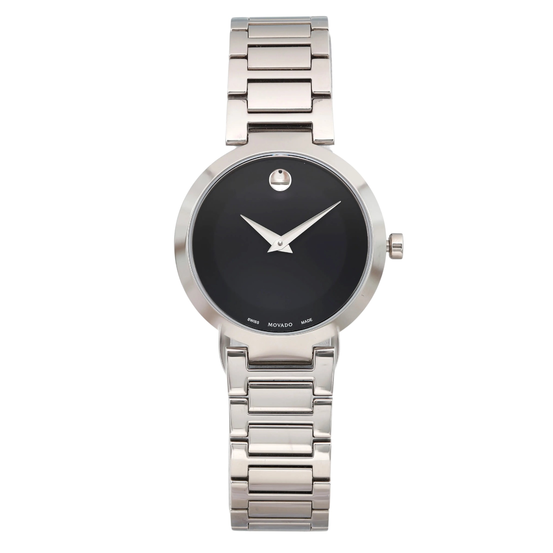 Movado Modern Classic Stainless Steel Black Dial Quartz Ladies Watch