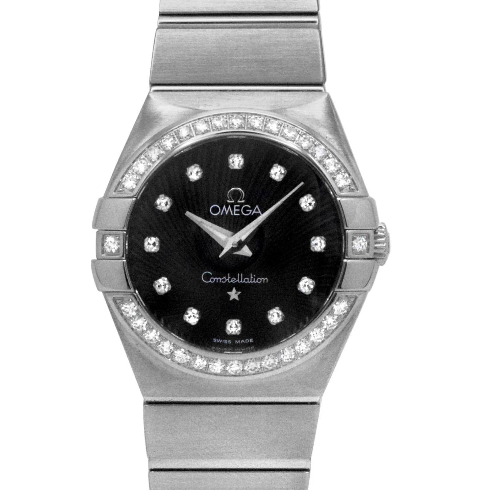Omega Constellation 123.15.24.60.51.001 Quartz 24mm Dia Bezel/Markers Black Dial