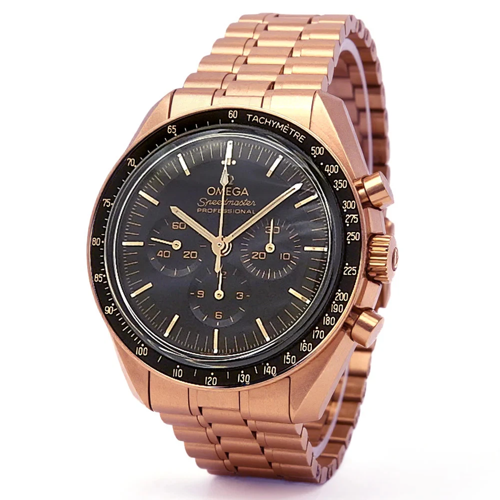 Omega Speedmaster Moonwatch 18k Sedna Gold Black Men's Watch 310.60.42.50.01.001