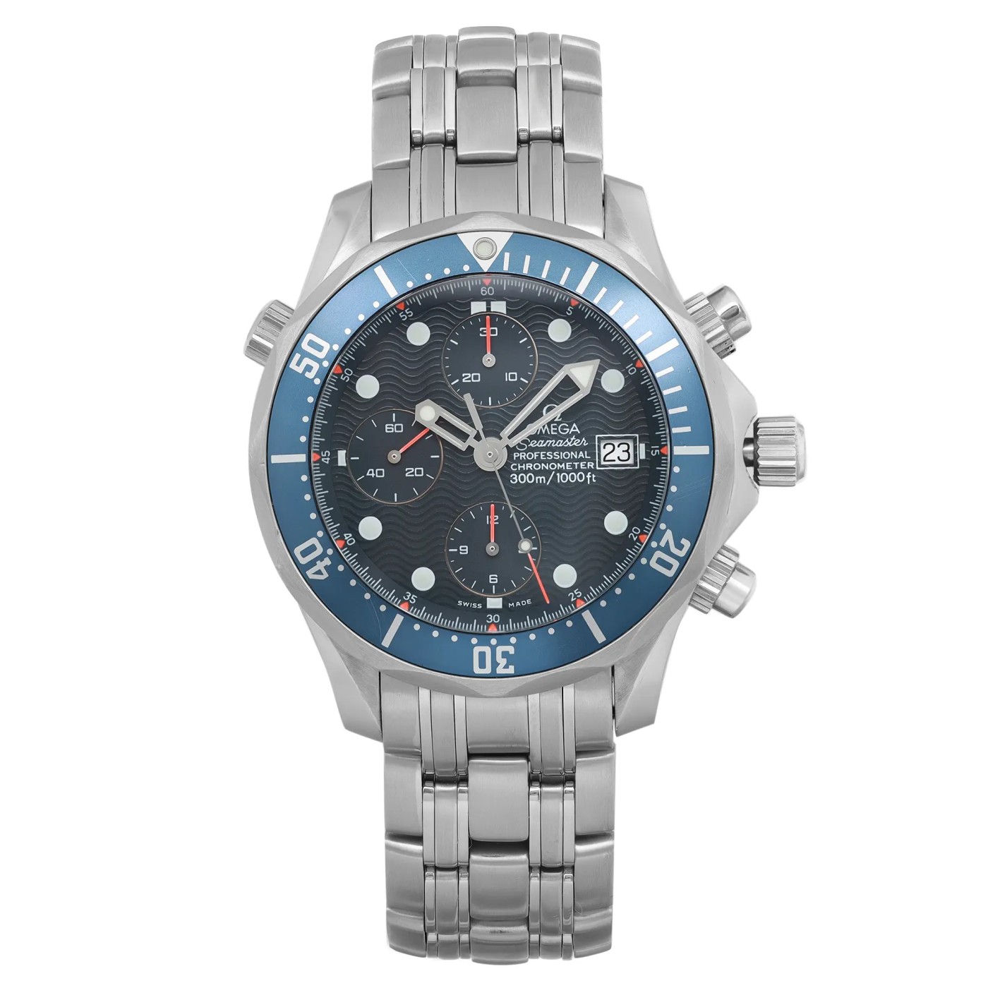 Omega Seamaster Diver 300 Chronograph Steel 42mm Blue Dial Mens Watch