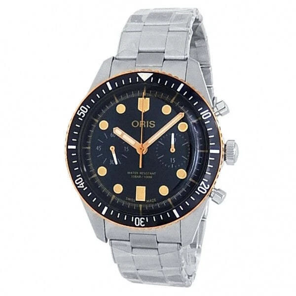 Oris Divers Sixty-Five Chronograph Stainless Steel Black Watch 01 771 7744 4354